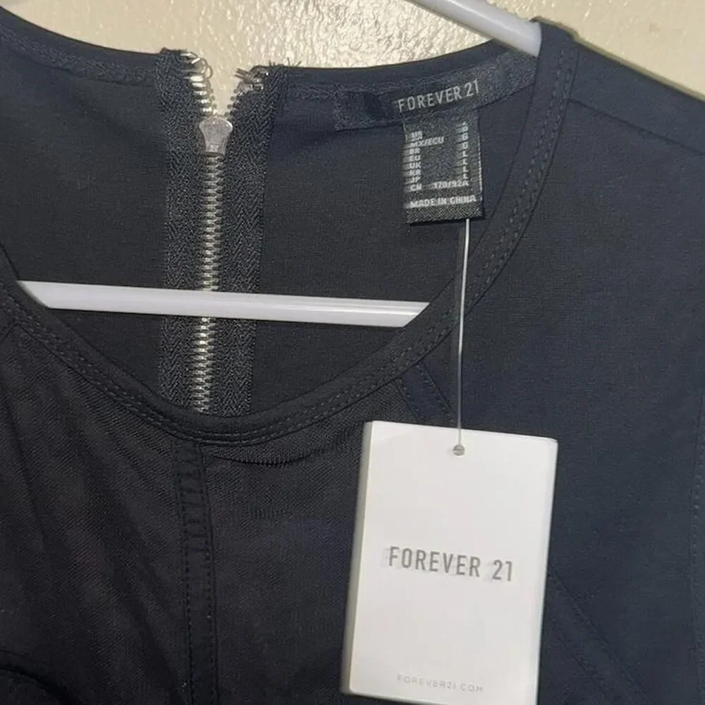 NWT Forever 21 Mesh Zip Up Body Suit size: Large - Picture 4 of 4